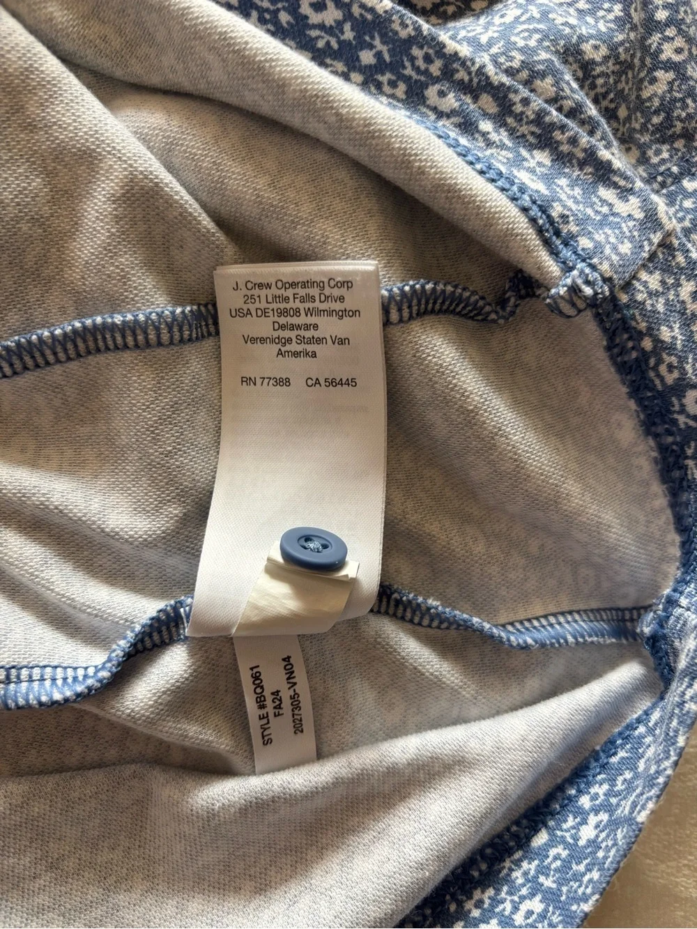 J.Crew Performance CoolMax Untucked Polo Shirt Men's Size Medium Blue Floral